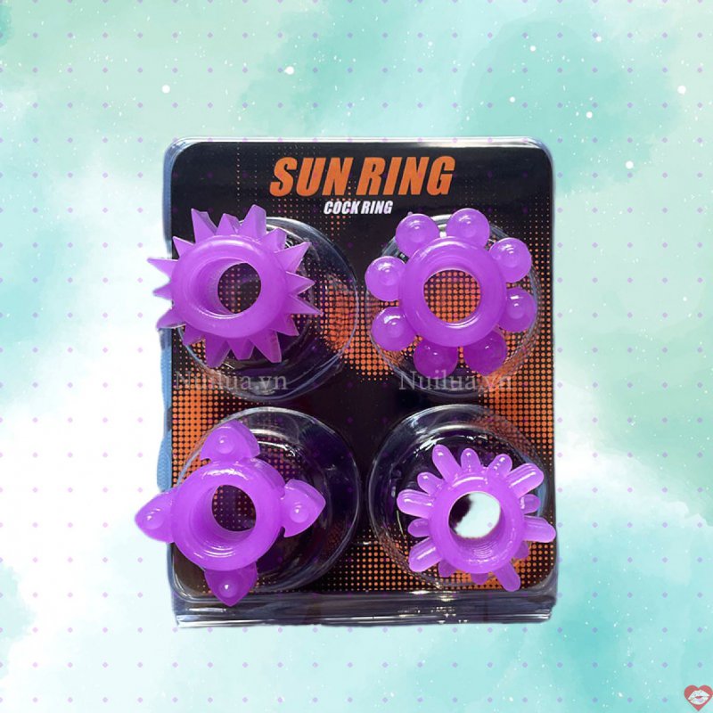 Bộ 4 vòng silicon gai bi siêu mềm Sun Ring