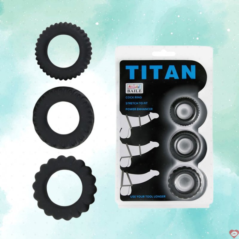 Bộ 3 vòng gai titan giữ cương cứng chống xuất tinh sớm