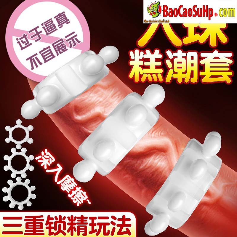 Bộ vòng đeo dương vật Puppy 3 vòng bi to công nghệ Mỹ siêu bền