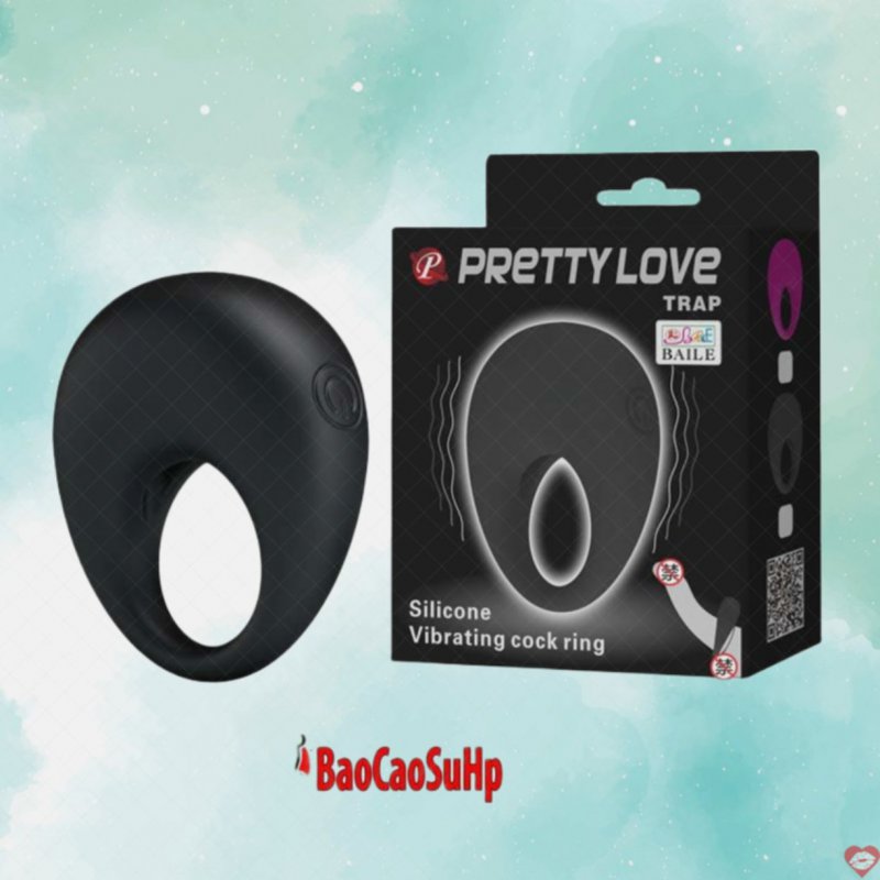 Vòng đeo dương vật Prettylove Trap silicone rung nhiều chế độ