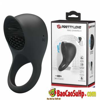 Vòng đeo dương vật Prettylove Ring Shaking II lưỡi liếm mềm mại
