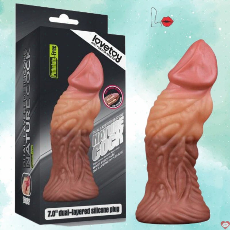 Dương vật giả Lovetoy 2 lớp siêu gân silicone kích thích mạnh 