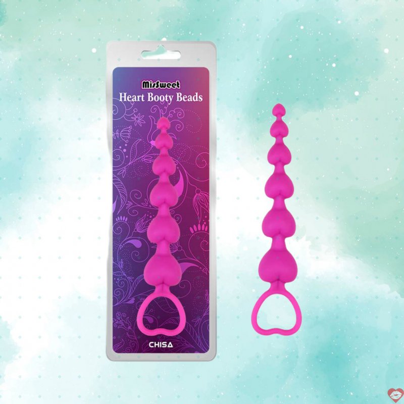 Que kích thích hậu môn Chisa Heart Booty Beads-Pink