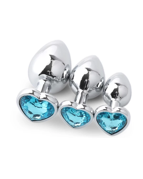 Phích cắm hậu môn nhiều màu sắc hình trái tim inox sang trọng