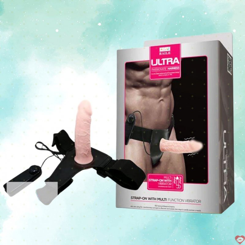 Dương vật giả quai đeo rỗng ruột có rung Baile Ultra Harness