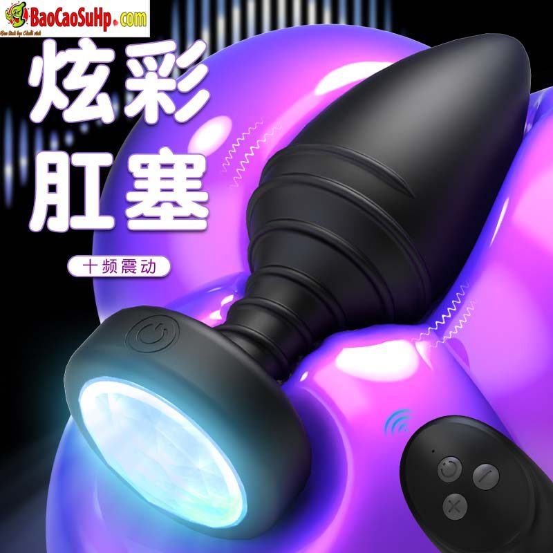 Thụt hậu môn Mizzzee LED nhiều màu rung silicon mềm mại