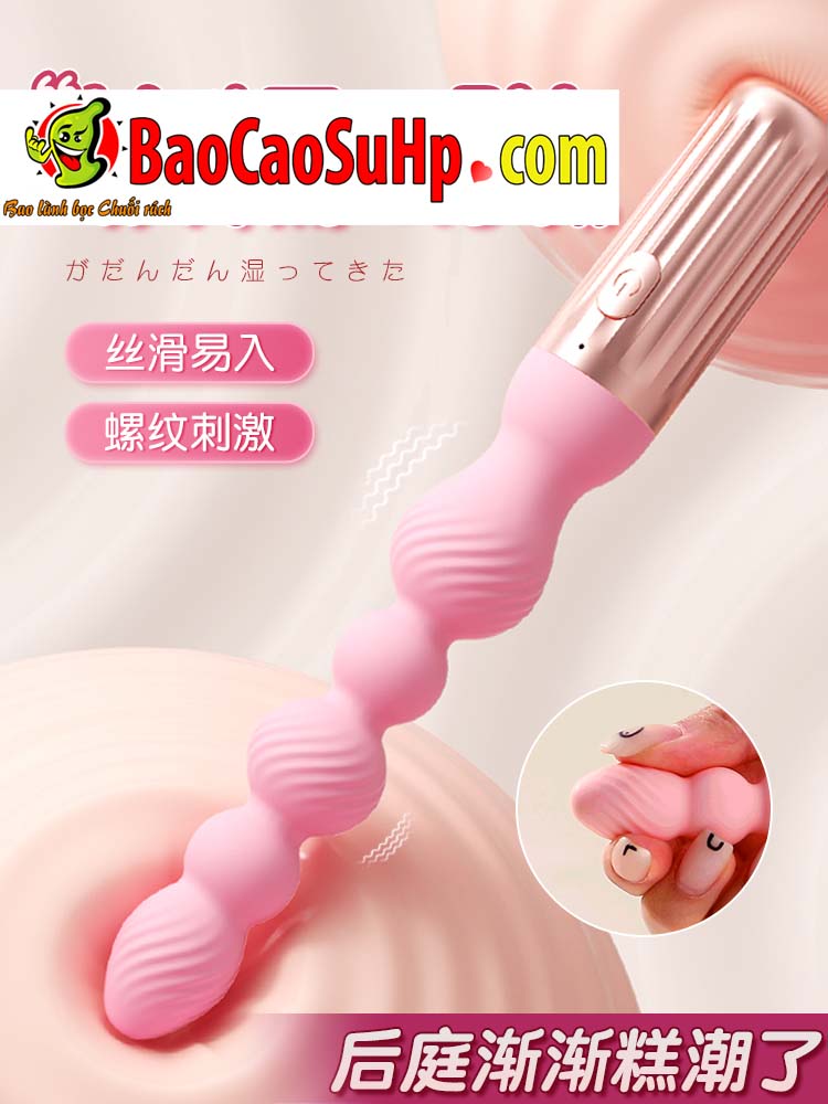 Thụt hậu môn rung Desire Beads 2in1 hạt mềm rung siêu mạnh