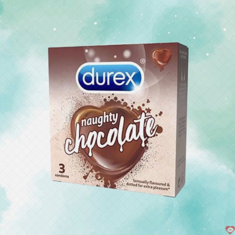 Bao cao su Durex Naughty Chocolate hộp 3 cái bảo vệ an toàn kích thích 