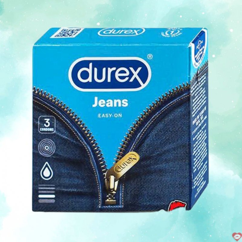Bao cao su Durex Jeans hộp 3 cái an toàn, ôm vừa, kéo dài thời gian 