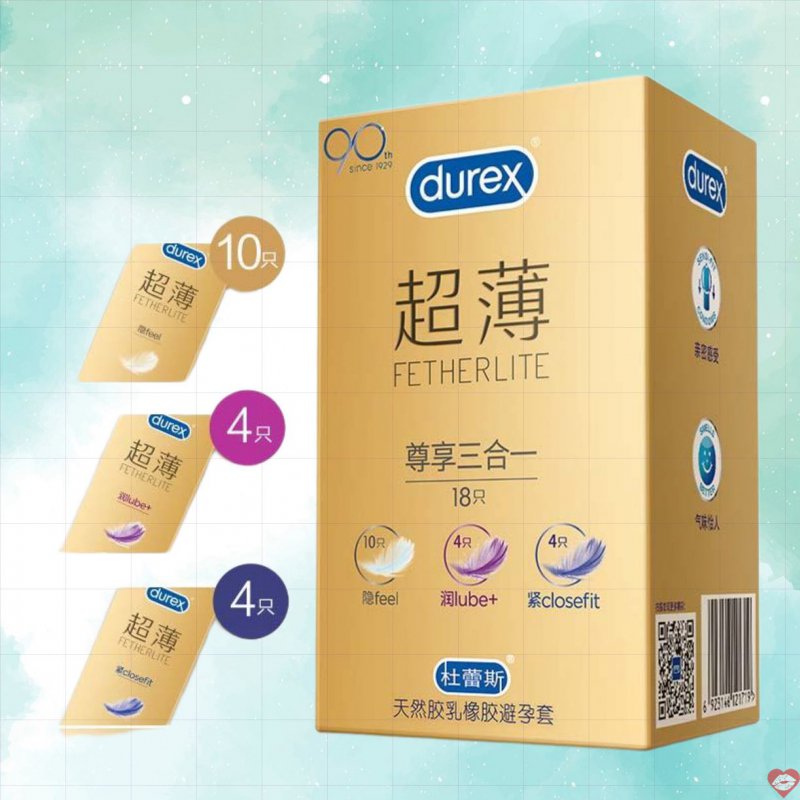 Bao Cao Su Durex Prenium Fetherlite 18c Siêu Mỏng Mix 3 Loại 