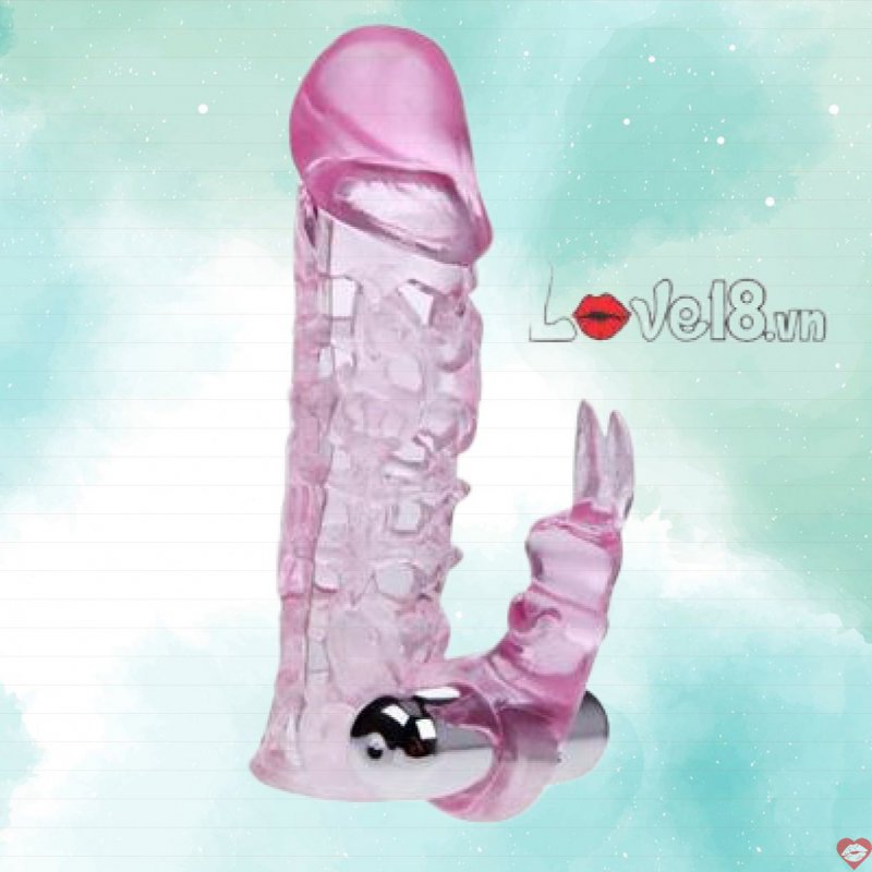 Bao đôn lưới rung 2 đầu tai thỏ, kích thích mạnh cho nam 