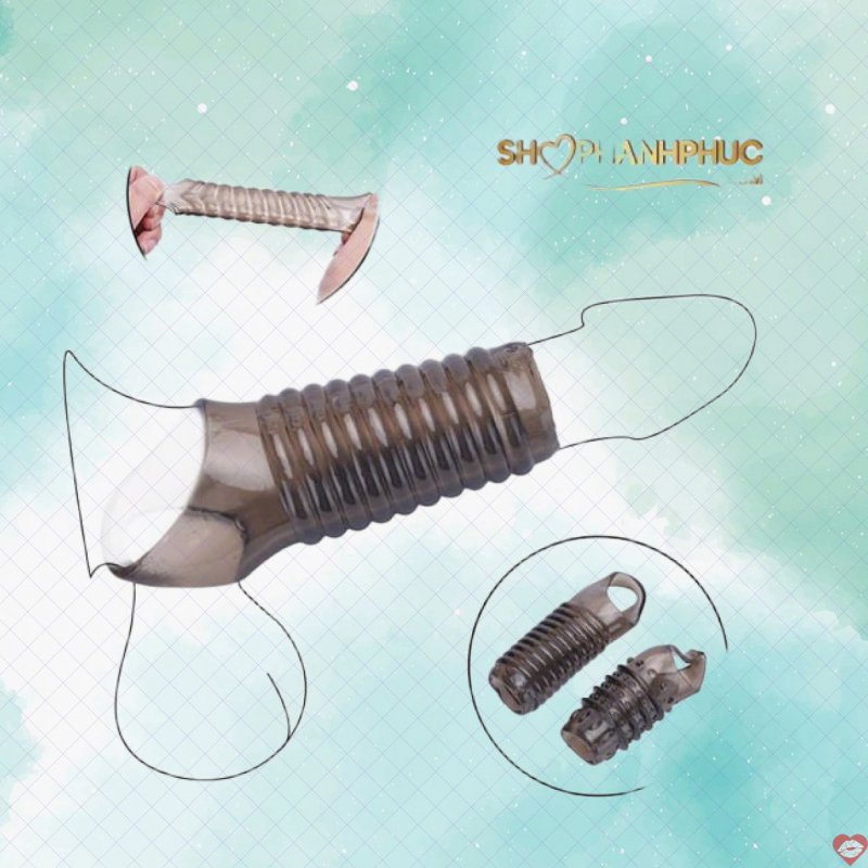 Bao cao su đôn dên bi có quai gân silicon tăng kích thước 