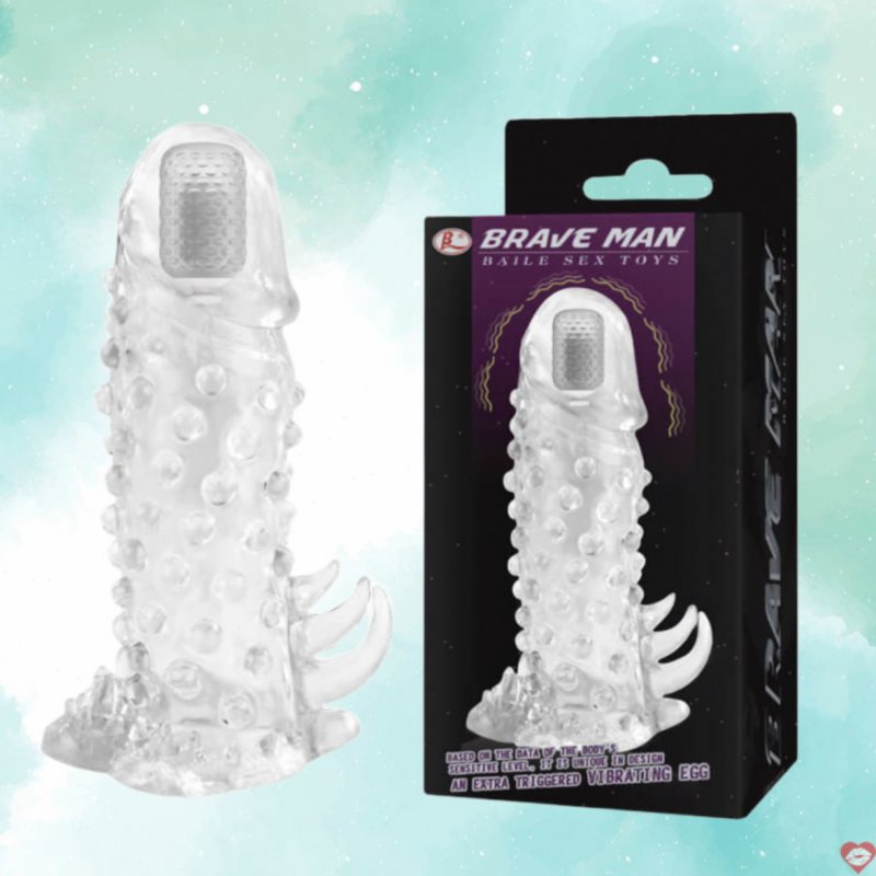 Bao cao su đôn dên Brave Man đầu rung – Kích thích cực đỉnh 