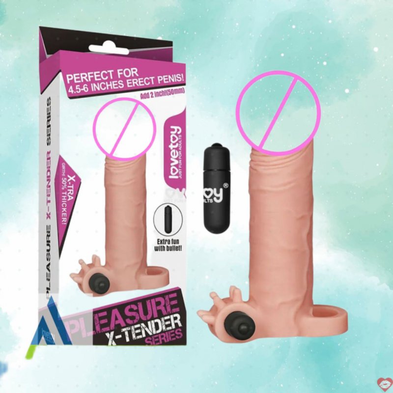 Bao cao su tăng chiều dài 5cm có rung quai đeo Lovetoy X-Tender