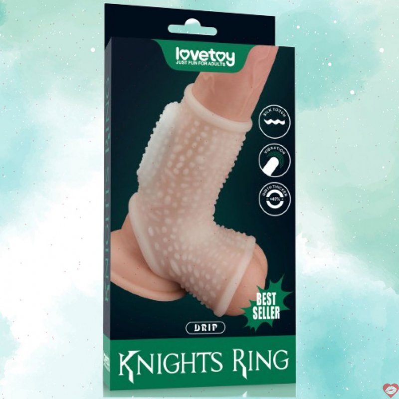 Bao Cao Su Đôn Dên Khúc Có Quai Đeo - Rung - Gai - Knights Ring Lovetoy USA
