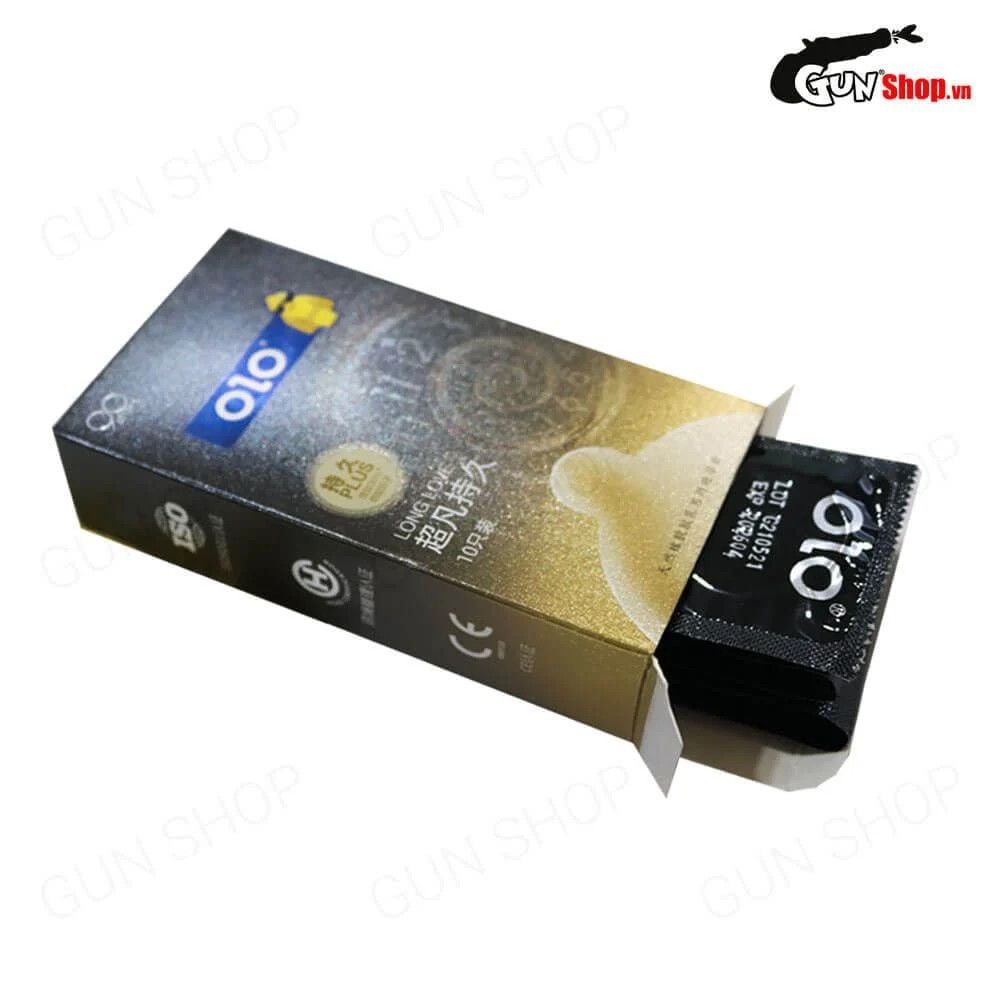 Bao cao su OLO 0.01 Black - Siêu mỏng kéo dài thời gian - Hộp 10 cái
