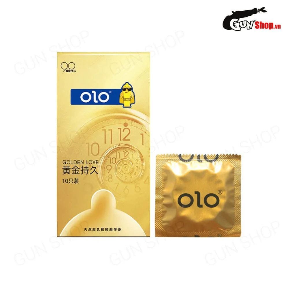 Bao cao su OLO 0.01 Gold - Siêu mỏng kéo dài thời gian - Hộp 10 cái