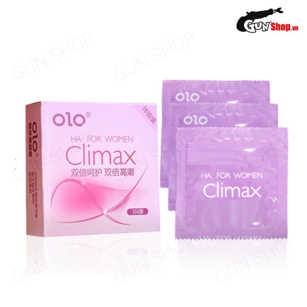 Bao cao su OLO 0.01 Climax Ha For Women - Siêu mỏng dưỡng ẩm gai li ti - Hộp 10