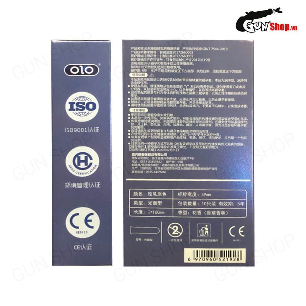 Bao cao su OLO 0.01 Đồng Hồ Xanh - Kéo dài thời gian hương vani - Hộp 10 cái