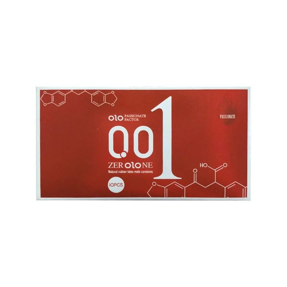 Bao cao su OLO 0.01 Đỏ - Siêu mỏng nóng ấm - Hộp 10 cái