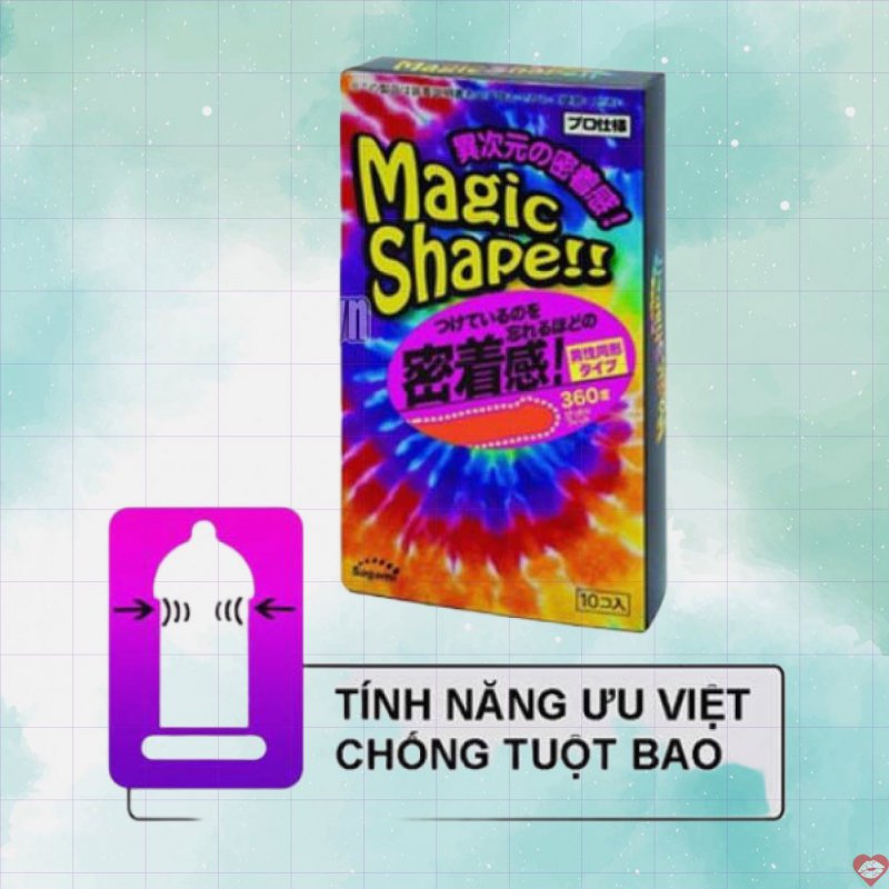 Bao cao su Sagami Magic Shape 3D gân gai siêu mỏng an toàn 