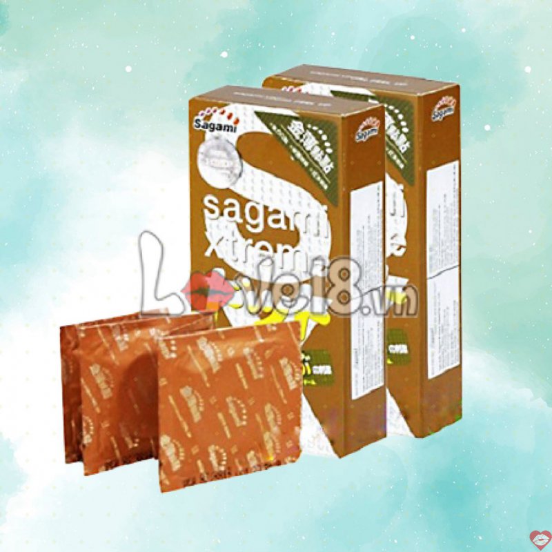 Bao cao su gai siêu mỏng Sagami Xtreme Feel Up hộp 10 cái Nhật Bản 