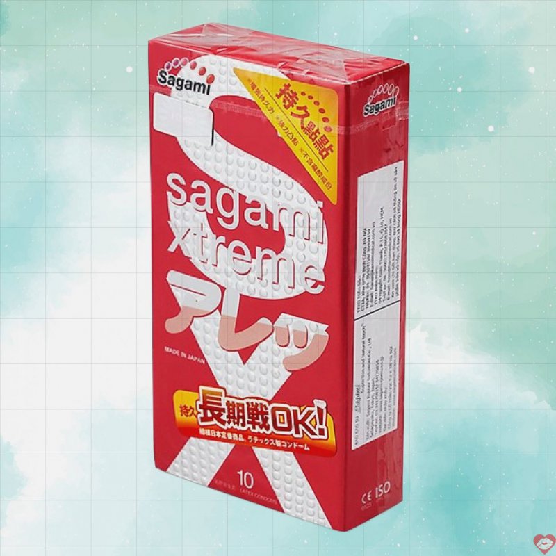 Bao cao su Sagami Xtreme Feel Long 10s siêu mỏng gân gai 