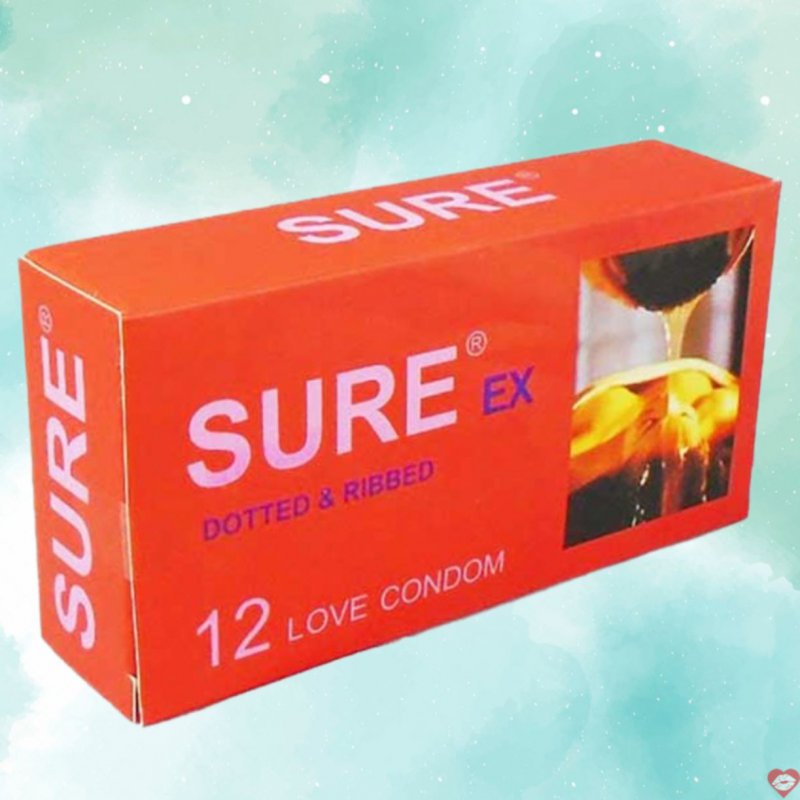 Bao cao su Sure Đỏ hương bạc hà kéo dài thời gian nhiều gai gân kích thích 