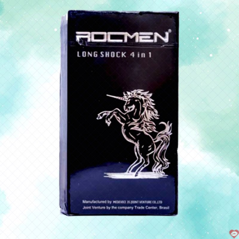 Bao cao su ROCMEN Long Shock 4in1 đen gai gân tăng thời gian quan hệ 