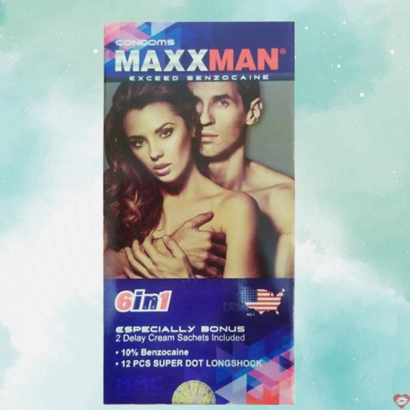 Bao cao su Maxman 6in1 gai râu hương dâu kéo dài cực khoái 