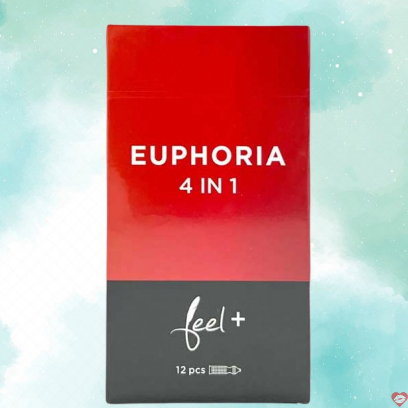 Bao cao su Feel Euphoria 4in1 Gân gai kéo dài hương dâu hấp dẫn 