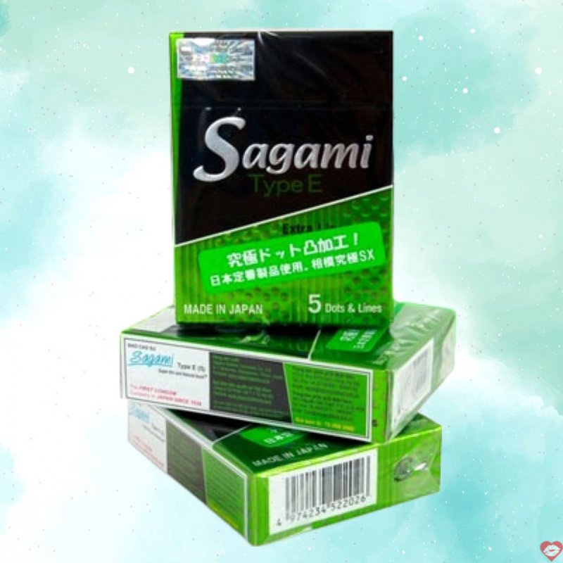 Bao cao su Sagami Type E siêu mỏng gai gân kéo dài 