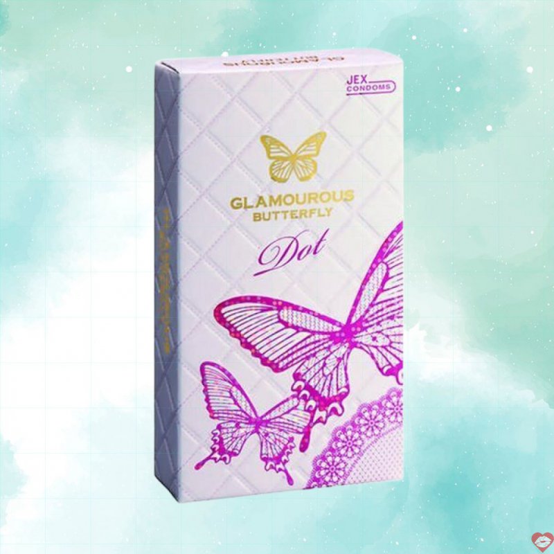 Bao cao su Jex Glamcurous bướm siêu hạt ngọc 8 cái 
