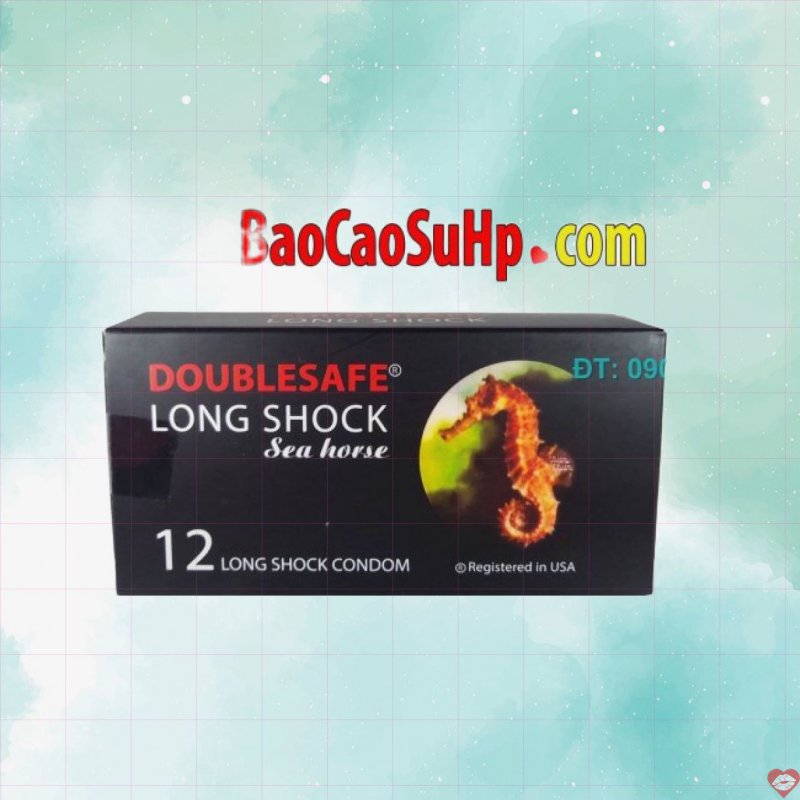 Bao cao su cá ngựa double long shock yêu lâu chống xuất tinh sớm 