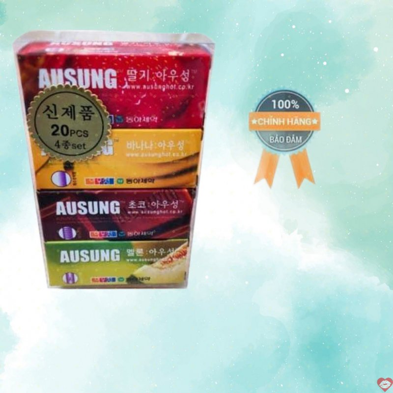 Bao cao su Ausung Hàn Quốc thơm mát hương hoa quả an toàn chất lượng 