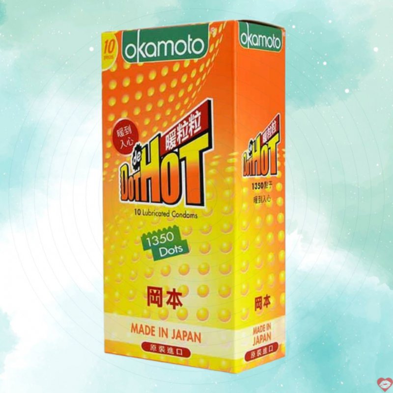 Bao Cao Su Okamoto Hot Dot Độc Đáo Kéo Dài Thời Gian, Cảm Giác Mát Lạnh 