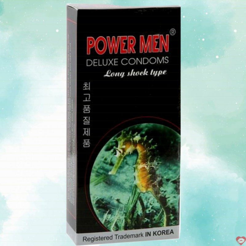 Bao Cao Su Power Men Cá Ngựa Siêu Mỏng Chống Xuất Tinh Sớm Kích Thích 