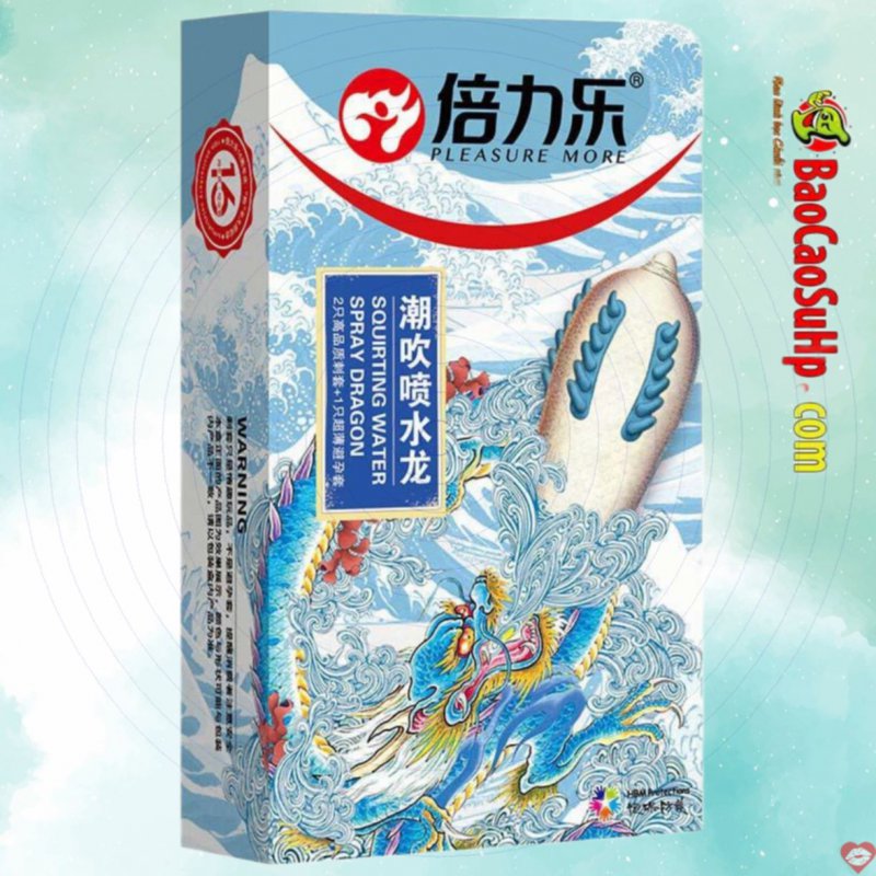 Bao cao su gai dọc dài Squirting Water Spray Dragon siêu kích thích 