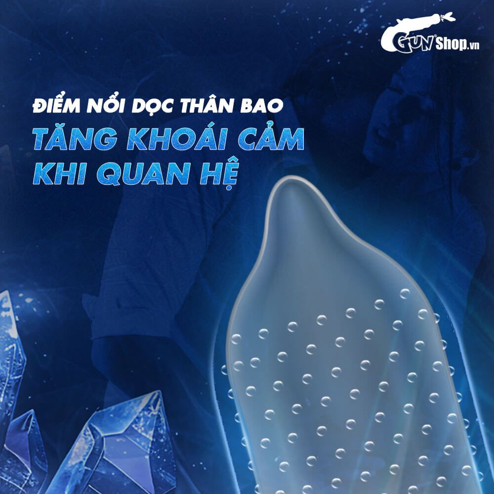 Bao cao su Muaisi Cool - Siêu điểm nổi mát lạnh - Hộp 10 cái