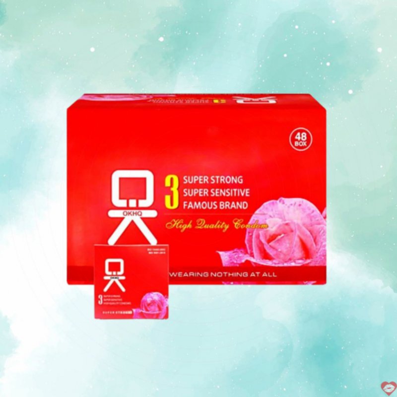 Bao cao su OKHQ mỏng trơn hộp 144 cái cảm giác thật thoải mái 