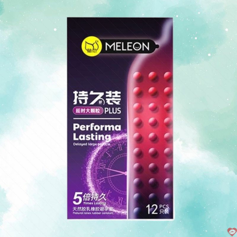 Bao cao su Meleon Performa Lasting 5 lần, hạt nổi kéo dài quan hệ 