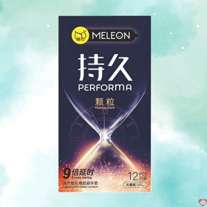Bao cao su Meleon Performa 12 cái kéo dài lâu tăng khoái cảm hạt nổi 