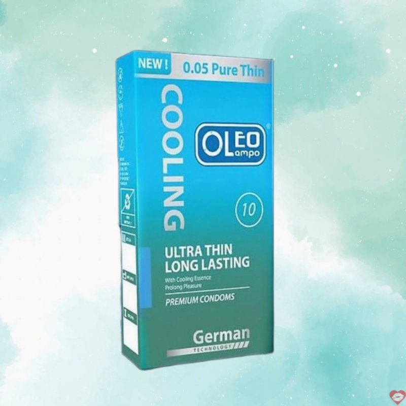 Bao cao su Oleo Cooling Ultra Thin siêu mỏng kéo dài mát lạnh gel bạc hà 