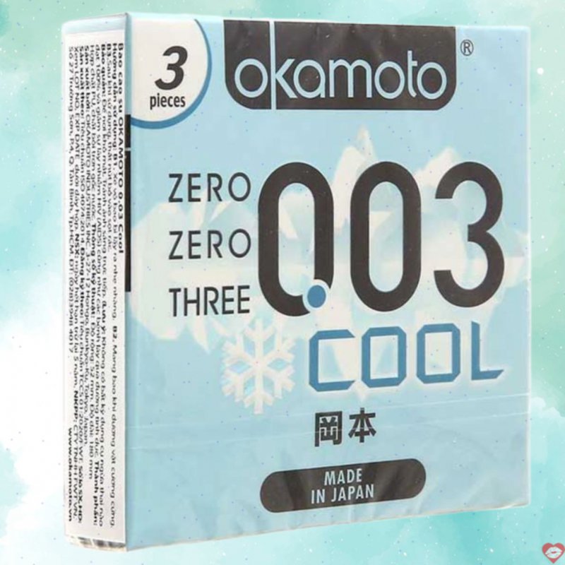 Okamoto Cool 0.03mm siêu mỏng mát lạnh tăng khoái cảm 