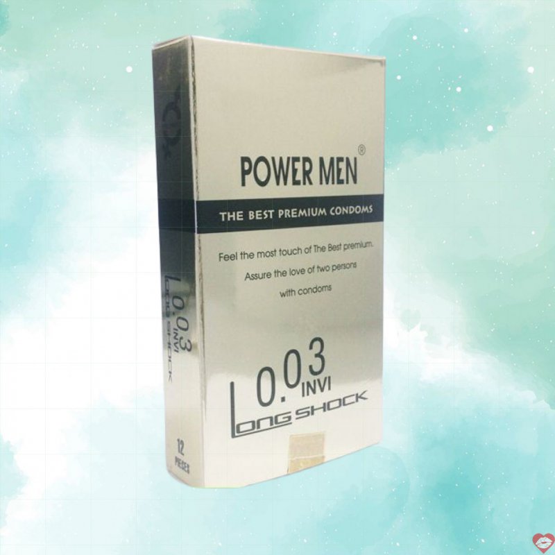 Bao cao su siêu mỏng Power Men 0.03 chống xuất tinh sớm kéo dài thời gian quan hệ 