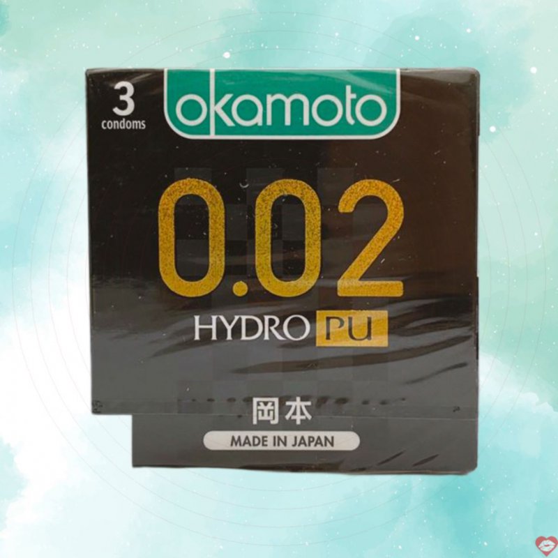 Bao Cao Su Okamoto 0.02 Hydro PU siêu mỏng cảm giác thật an toàn 