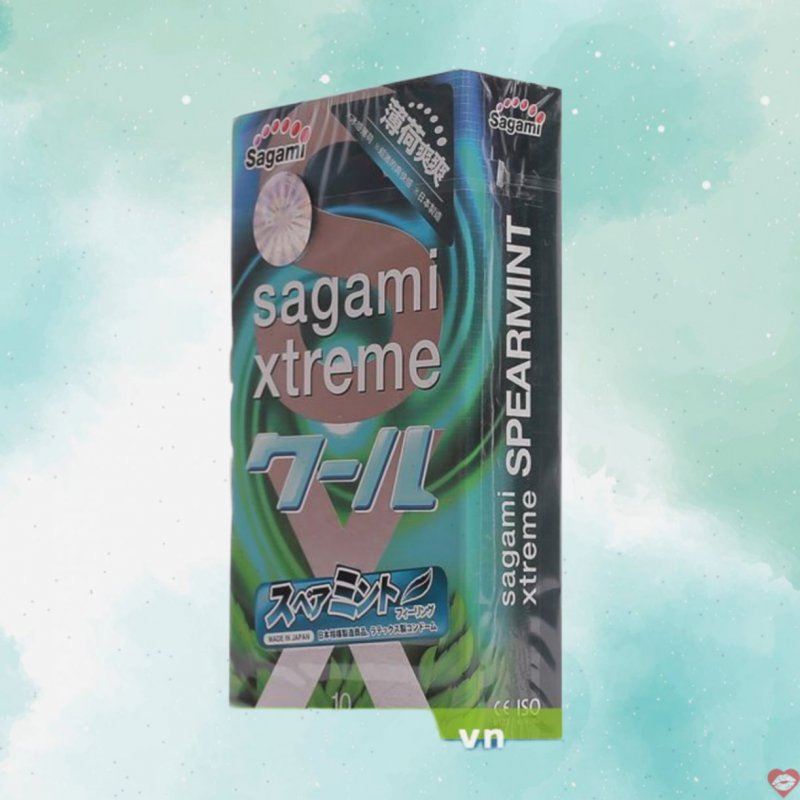 Bao cao su Sagami Xtreme bạc hà mát lạnh kéo dài hưng phấn 