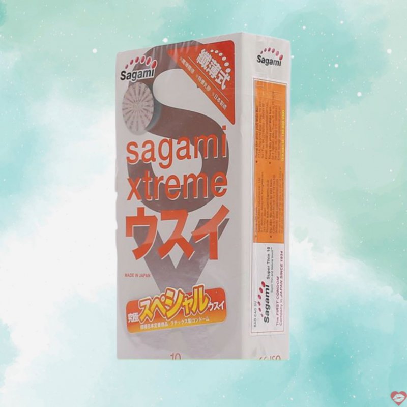 Bao cao su Sagami Xtreme siêu mỏng siêu bôi trơn an toàn 10 chiếc 