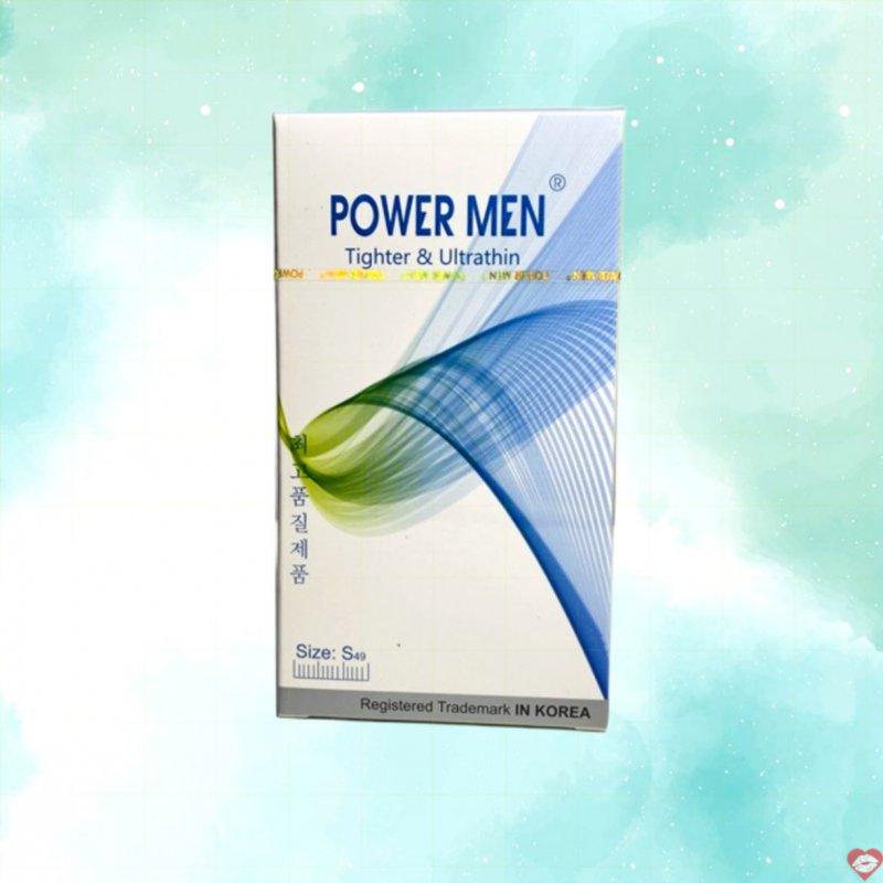 Bao cao su size nhỏ 49mm mỏng trơn Power Men Tighter Ultrathin ôm khít chân thực 