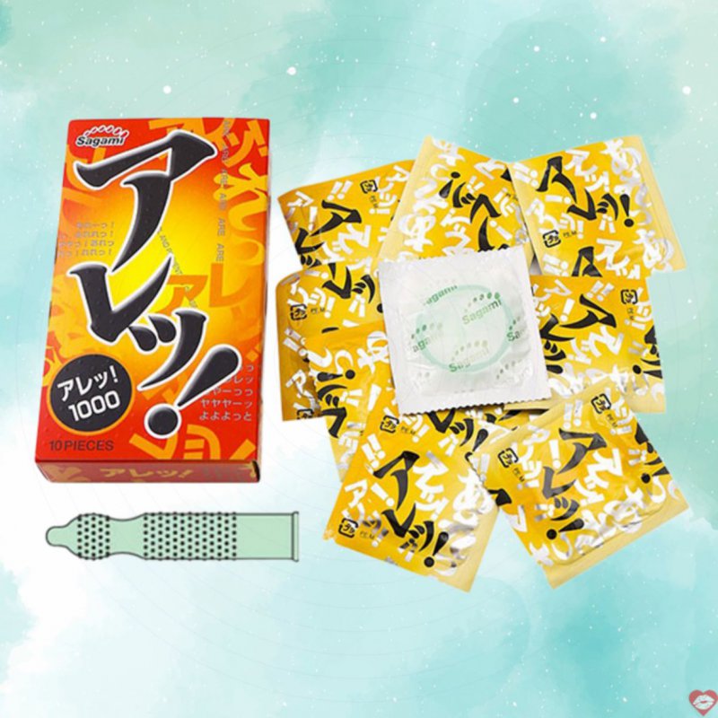 Bao cao su Sagami Are Are siêu mỏng gai nổi tăng khoái cảm hộp 10 